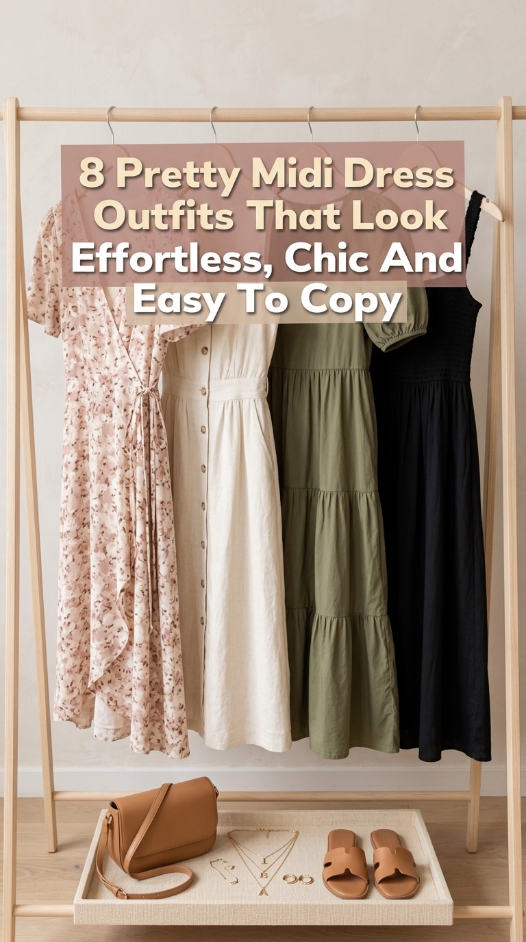 8 Pretty Midi Dress Outfits That Look Effortless, Chic And Easy To Copy