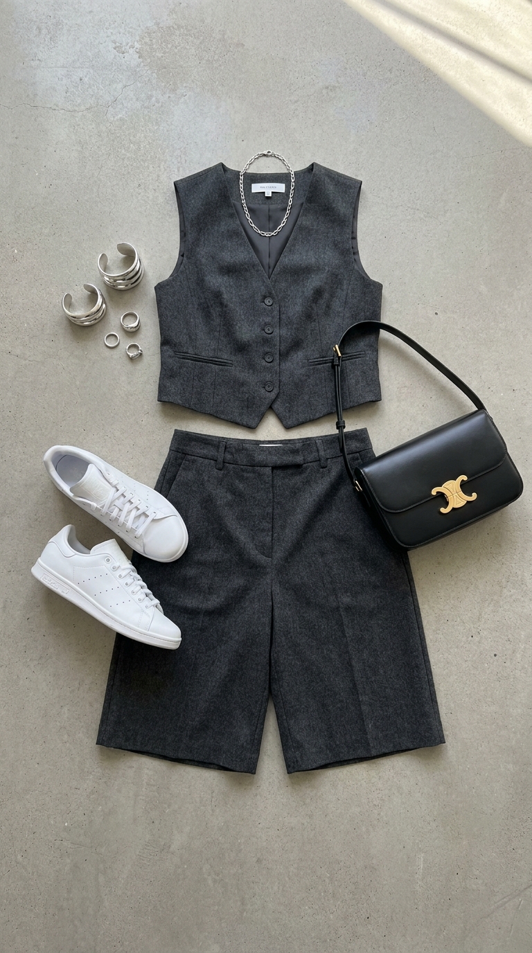10. Modern Prep: Tailored Vest & Bermuda Shorts