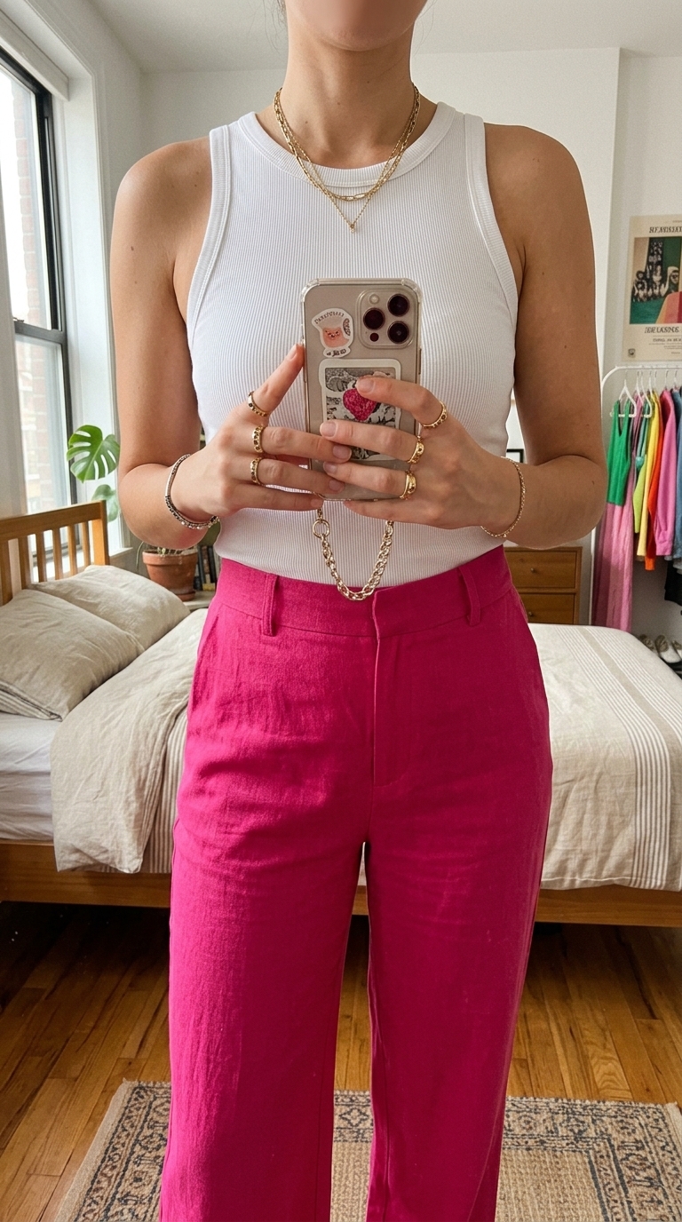 10. Wide-Leg Pants & Tank Top Cool