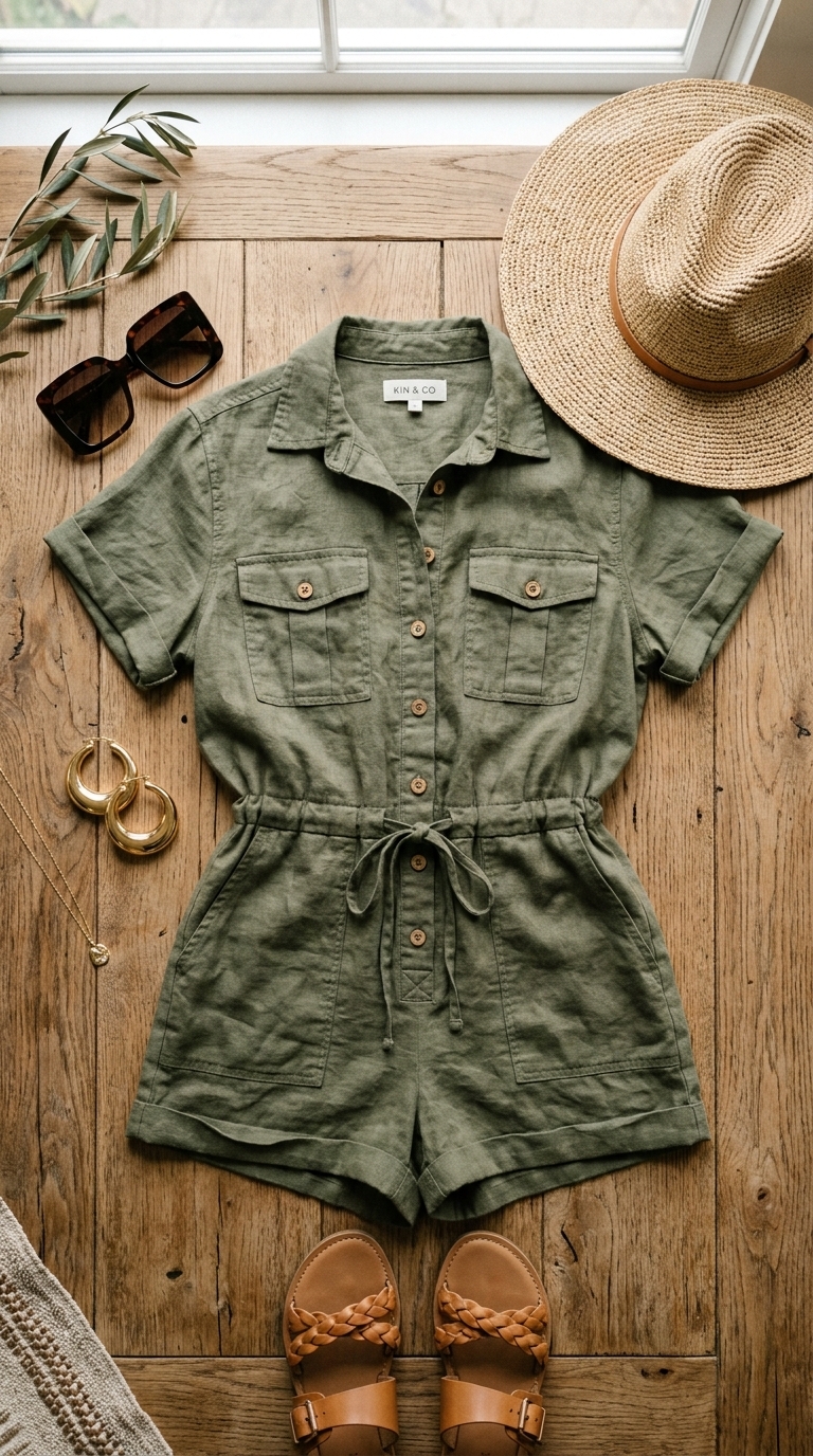 11. Romper with Statement Accessories
