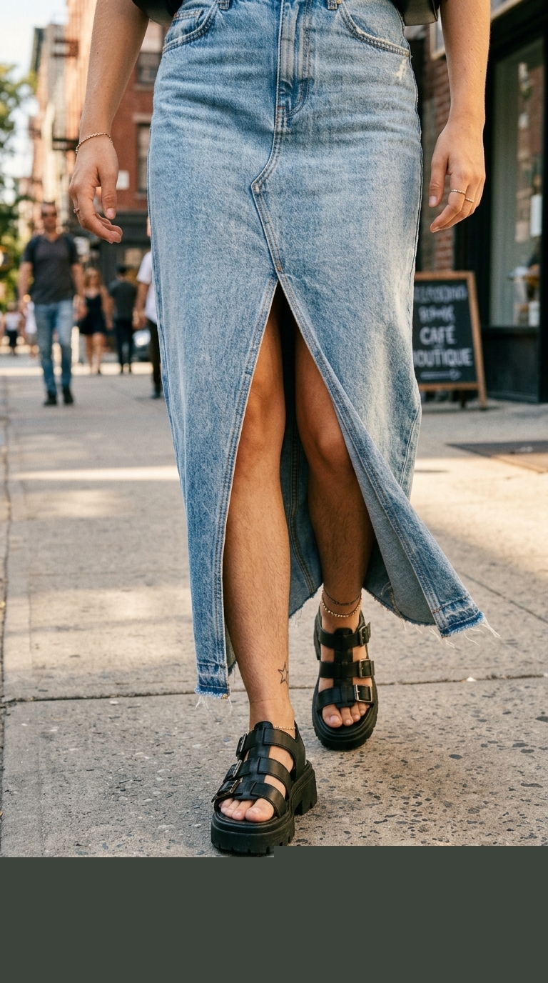 2. The Elevated Denim Maxi Skirt Look