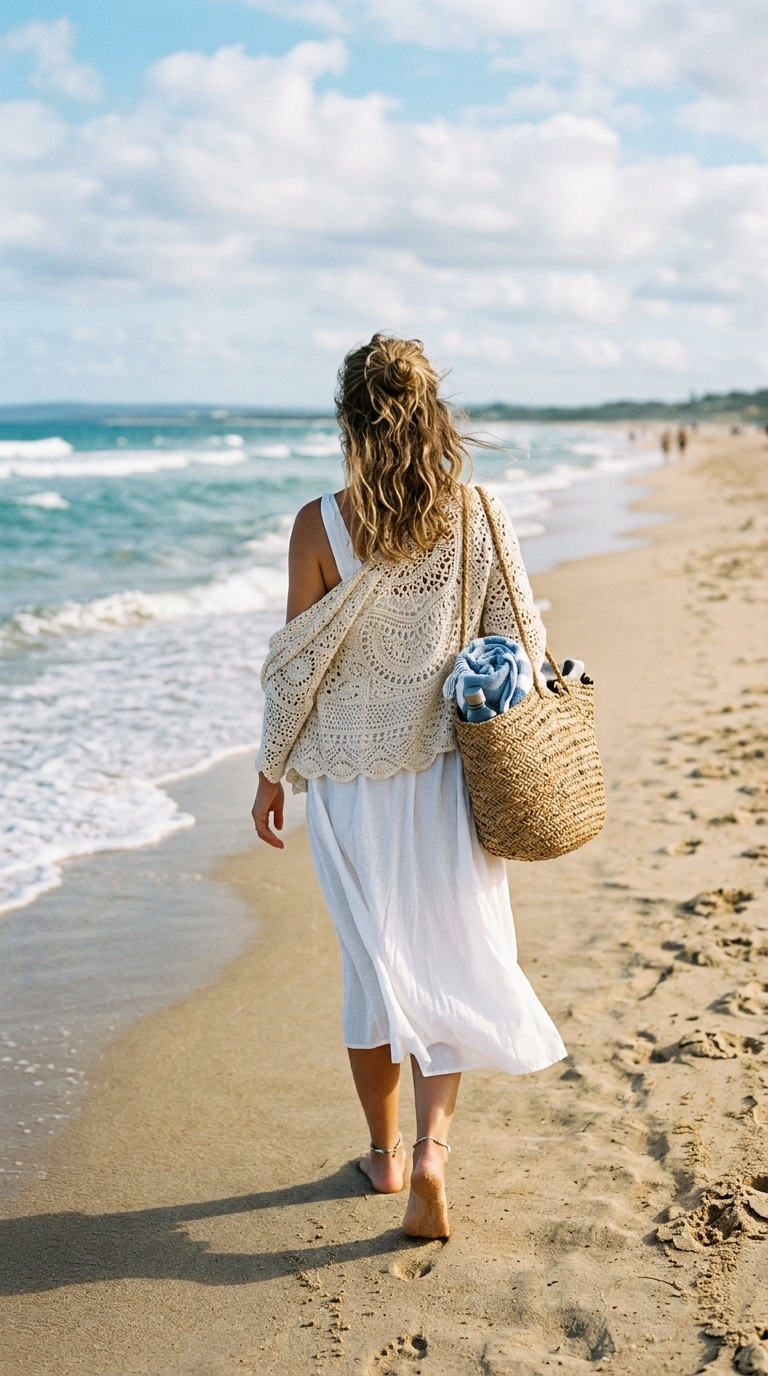 6. Go Beachy Chic with a Crochet Cardigan