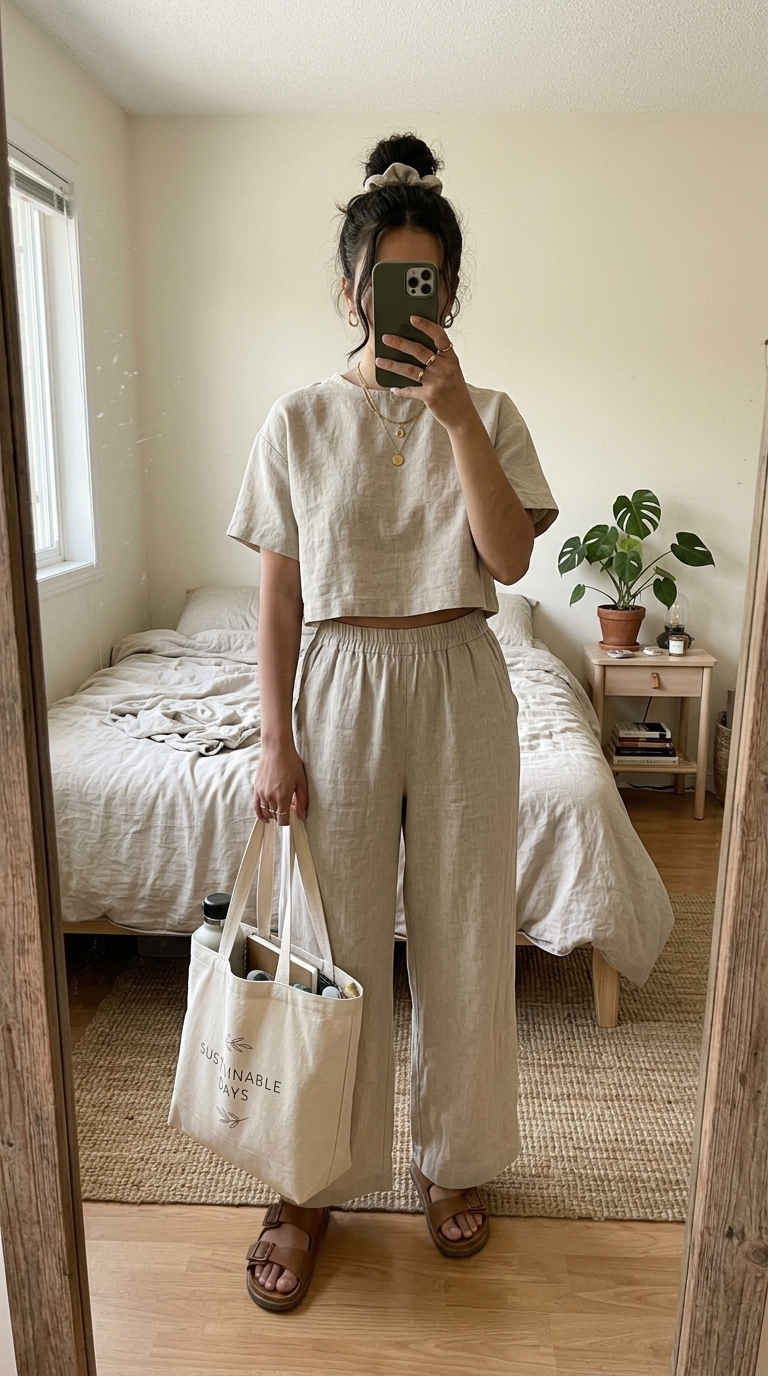 1. Effortless Linen Set for Breezy Mornings