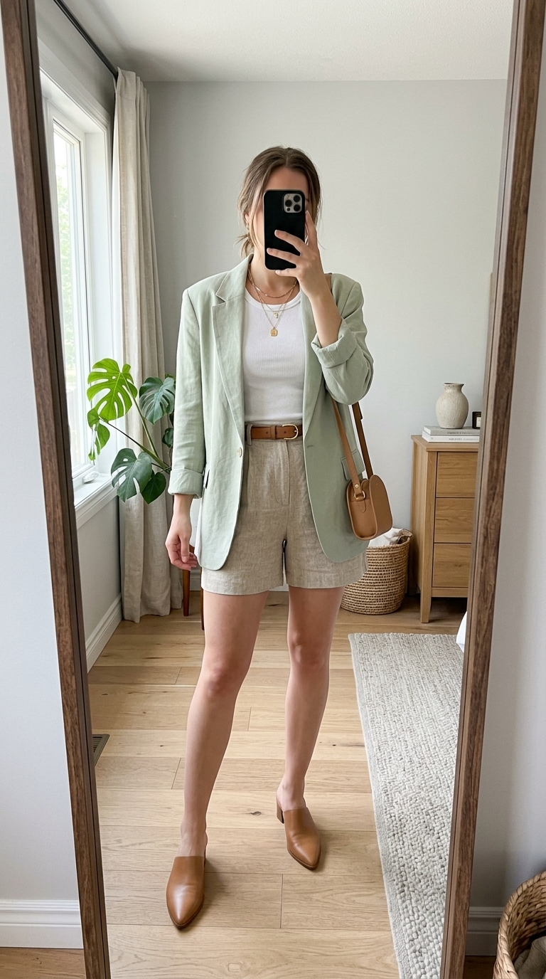 1. Tailored Shorts & Blazer Combo