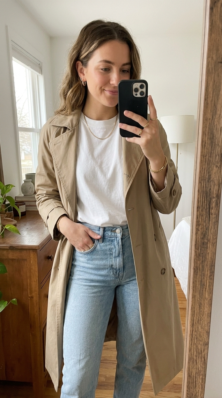 10. Classic Denim & White Tee (Elevated)
