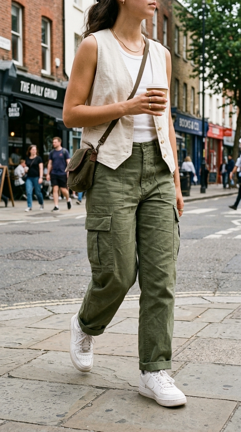 10. Trend-Forward Cargo & Vest Duo