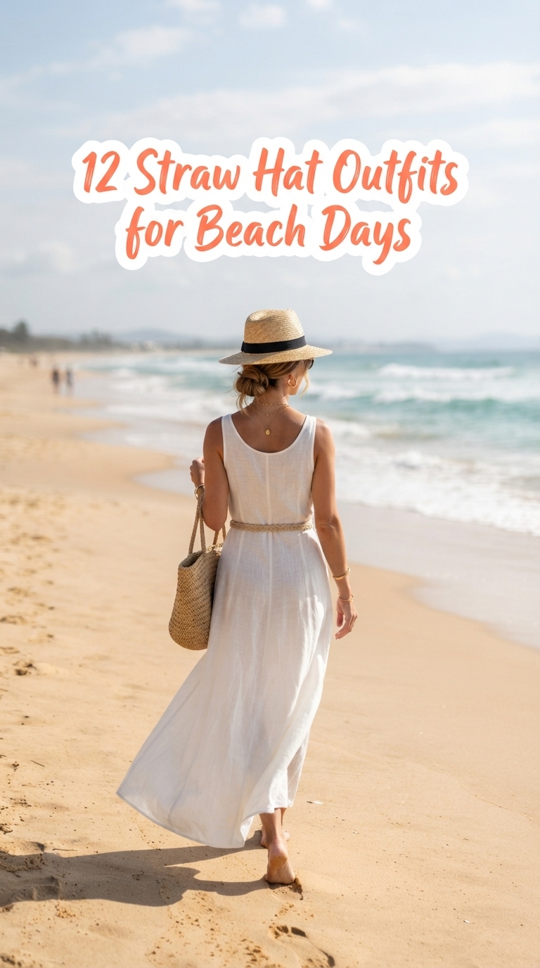 12 Straw Hat Outfits for Beach Days