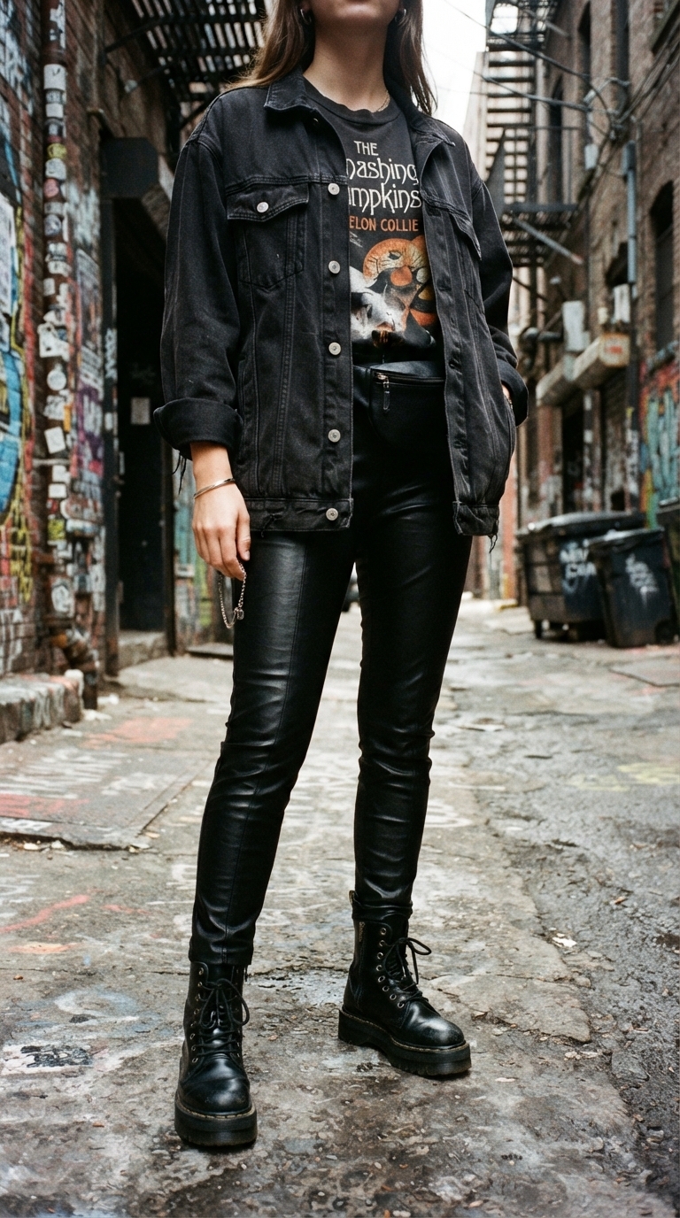 12. Edgy with Faux Leather Pants