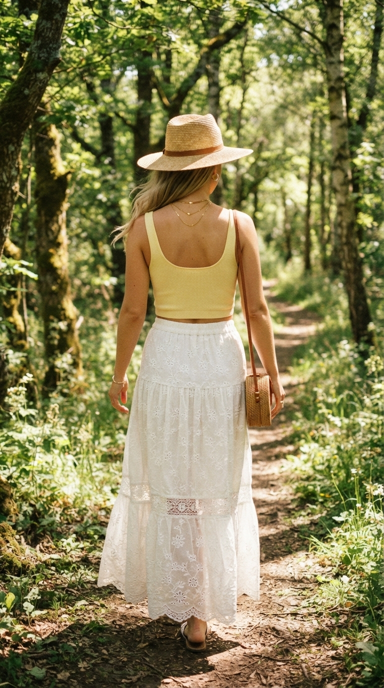 2. Boho Chic Maxi Skirt & Crop Top