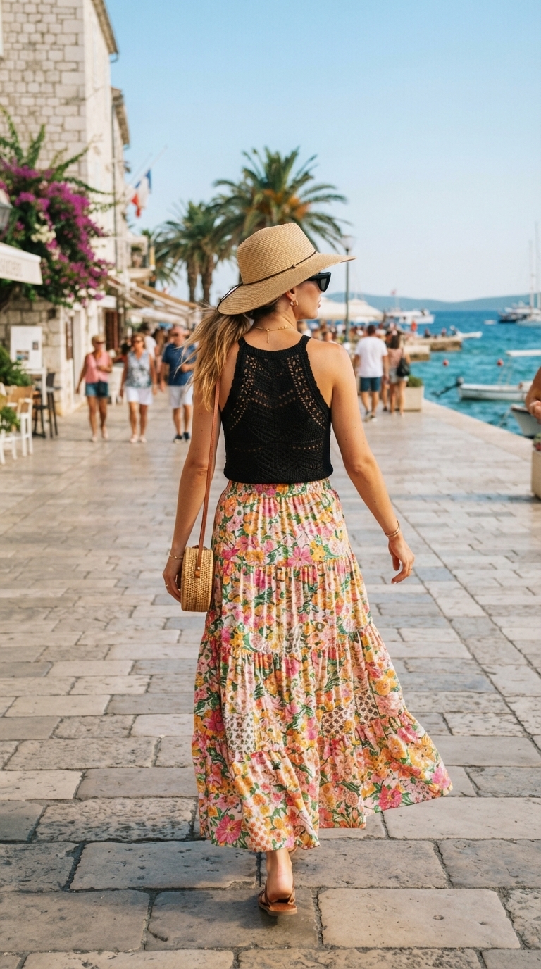 3. Beach-to-Brunch Maxi Skirt Combo