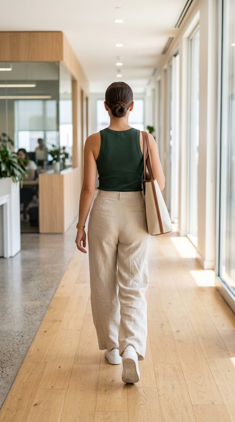 3. Breezy Linen Trousers & A Tank