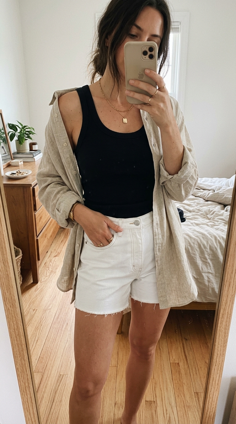 3. Chic White Denim Shorts: Elevated Casual for Sightseeing
