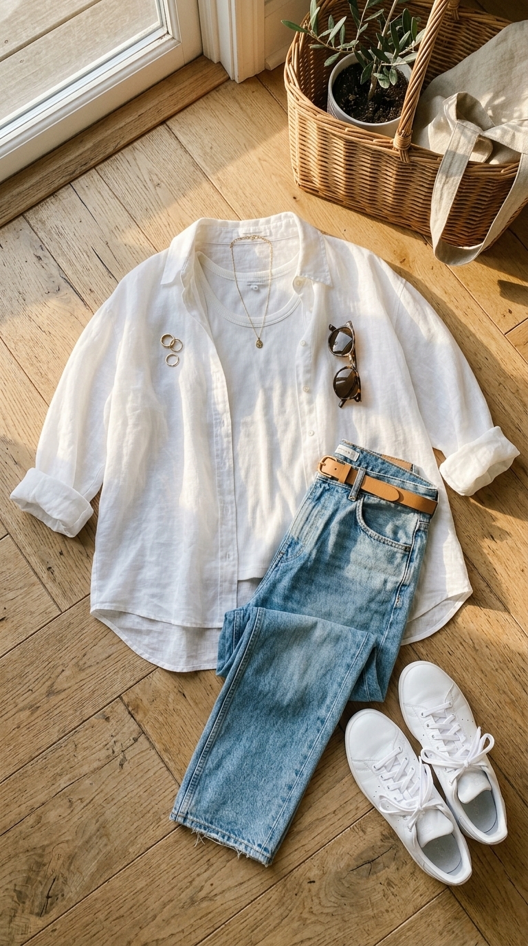 3. The Effortless Sheer Button-Up Layer