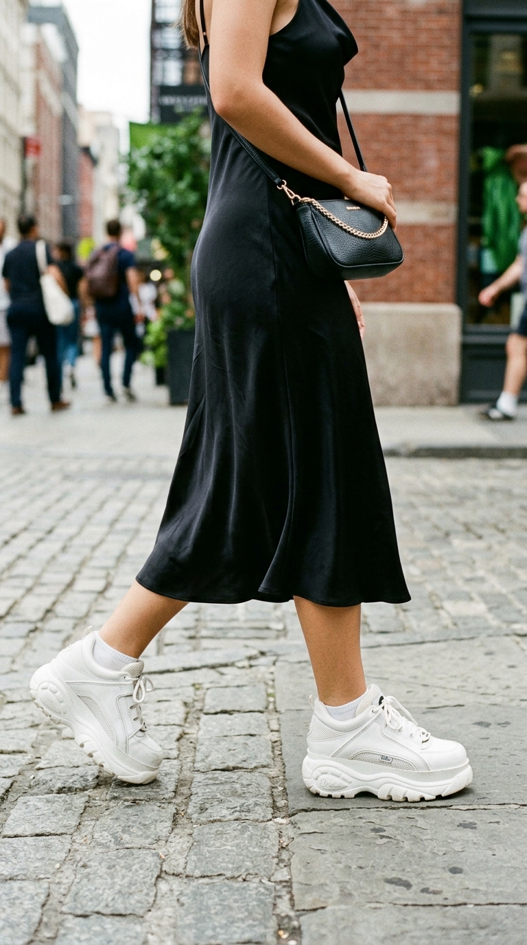 3. The Unexpected Duo: Slip Dress Meets Street Style Sneakers