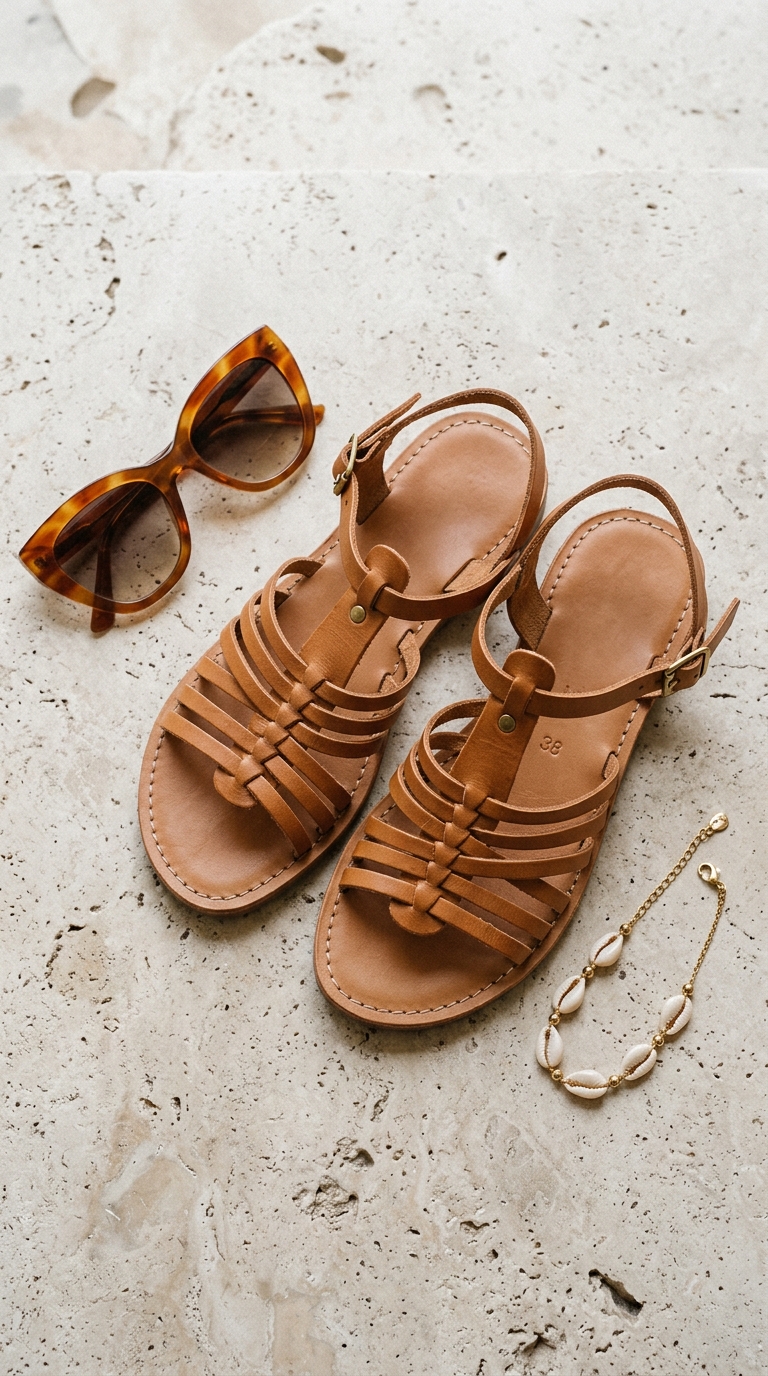 4. Strappy Flat Sandals: Your Footwear MVP