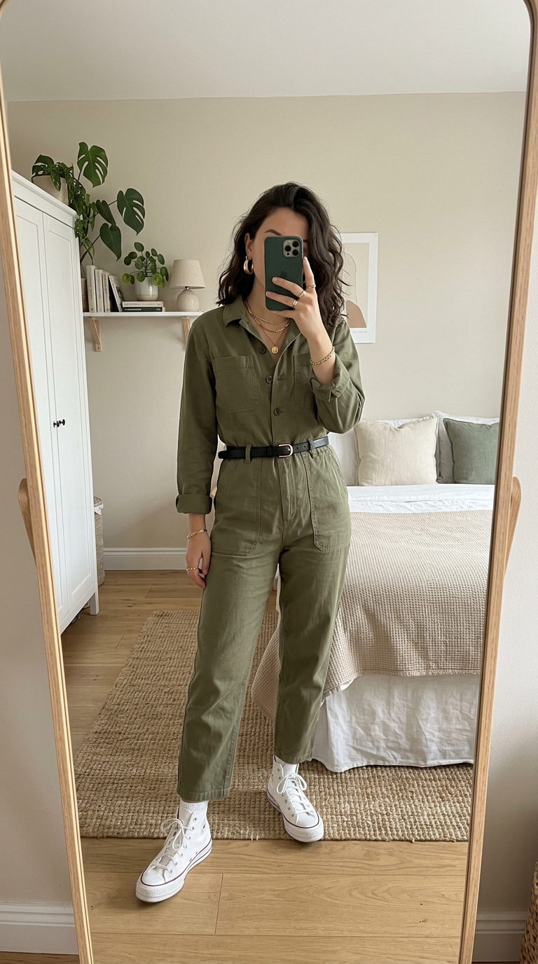 6. Effortless Jumpsuit: One-Piece Wonder with Accessories