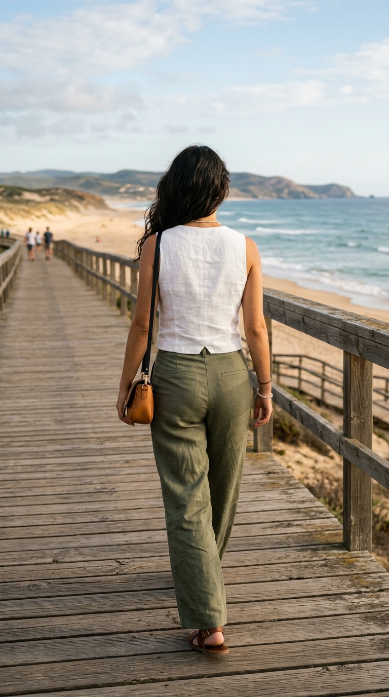 8. Relaxed Wide-Leg Linen Power