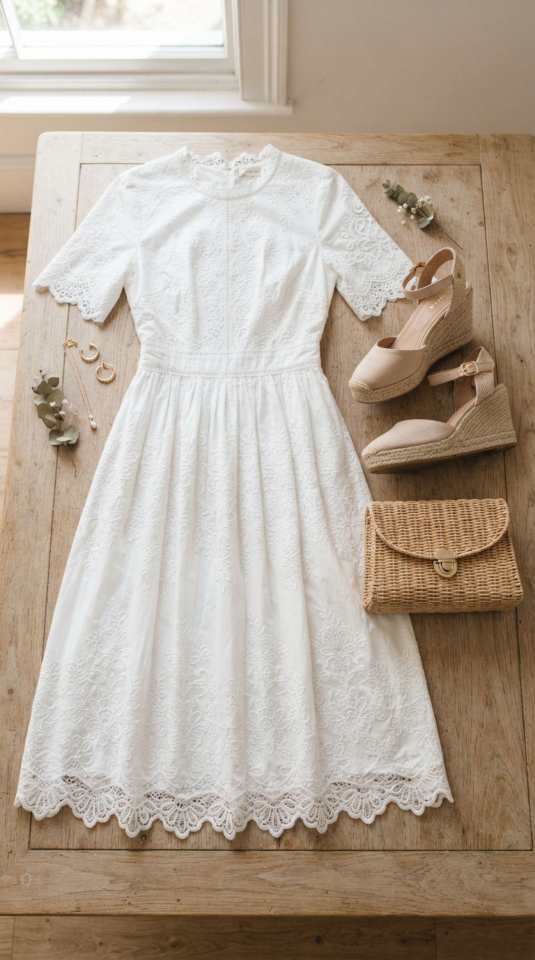 8. Romantic Charm: A Delicate Lace or Eyelet Dress