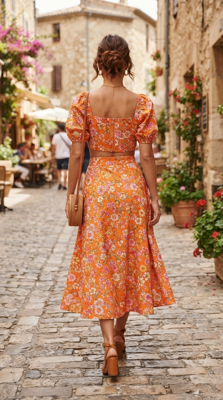 9. Coordinated Chic with a Stylish Two-Piece Skirt Set