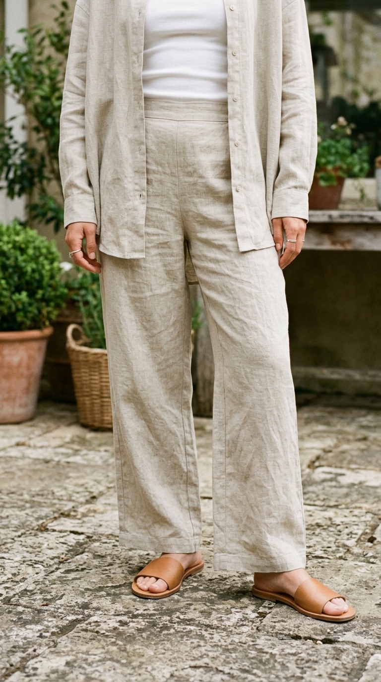 9. Relaxed Linen & Minimalist Sandals