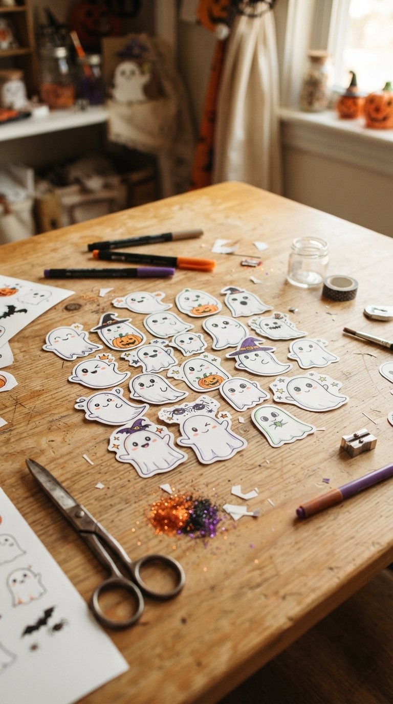 10 halloween ghost stickers