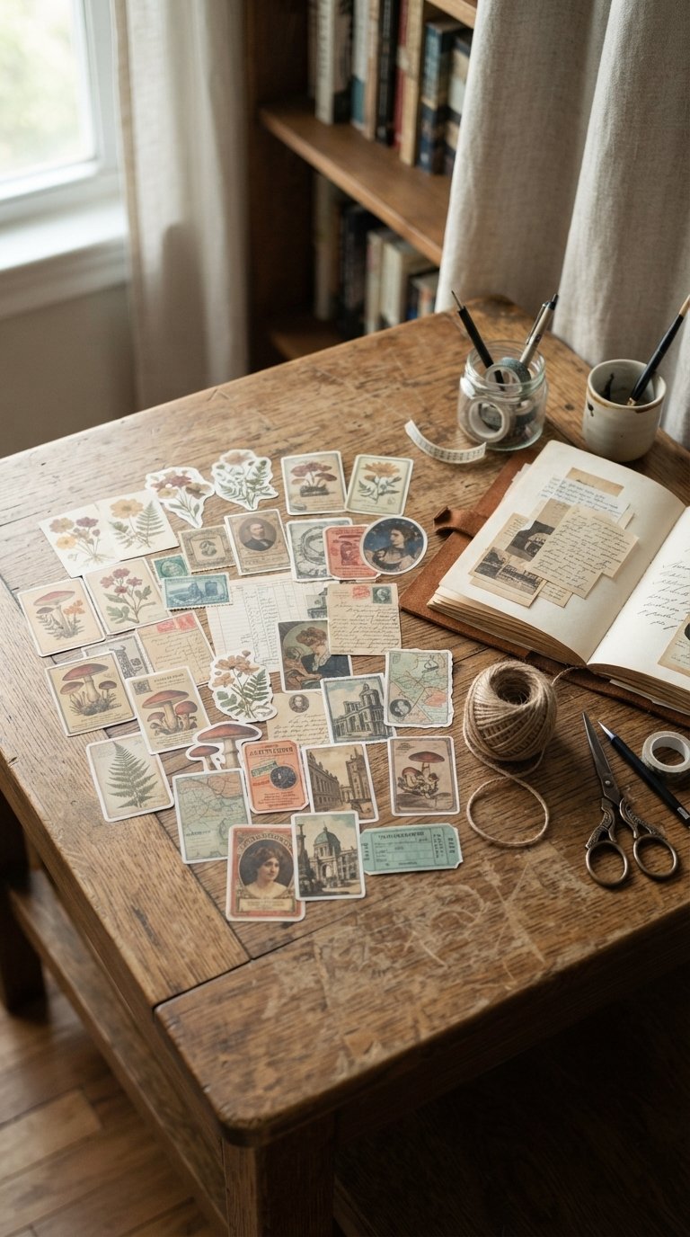 12 vintage aesthetic stickers