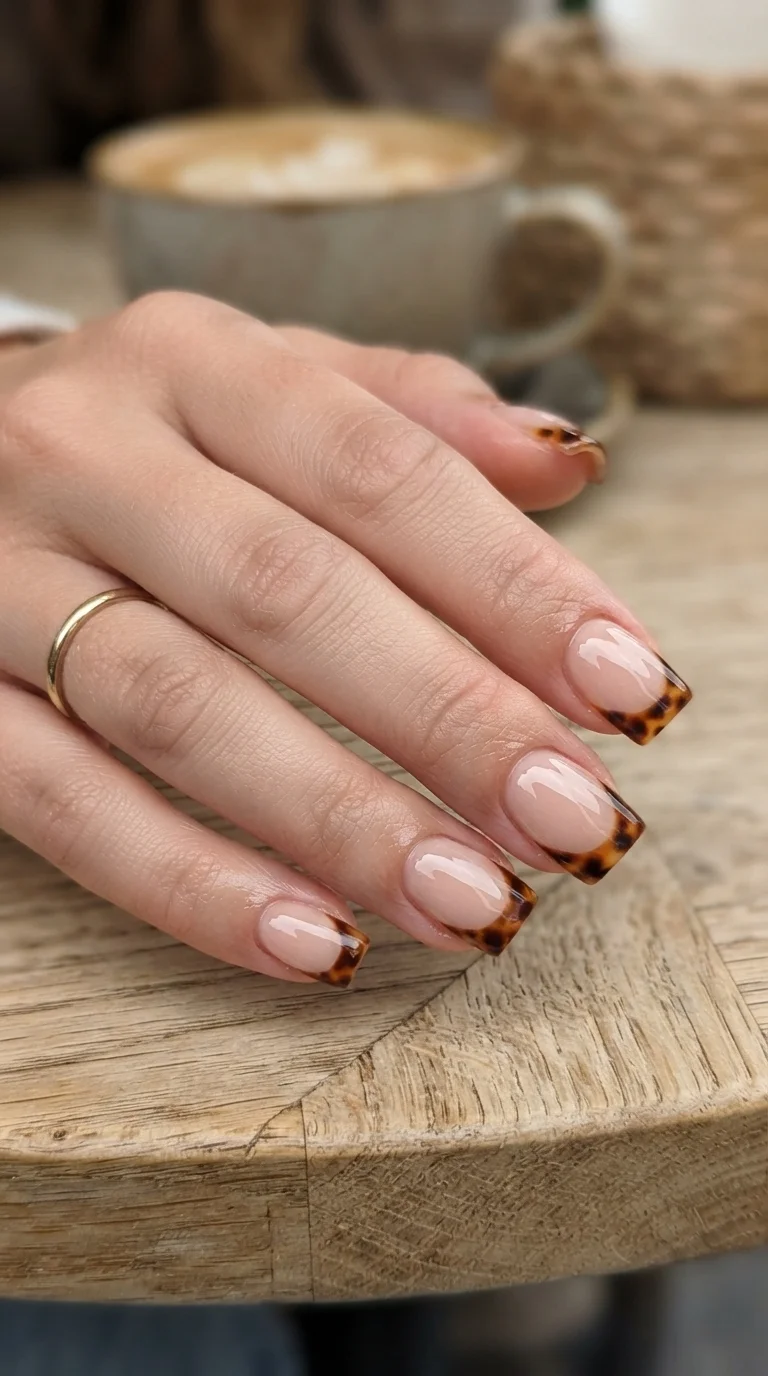 2. Modern Square Tortoiseshell Tips