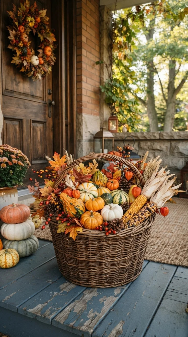 Abundant Harvest Basket Arrangement