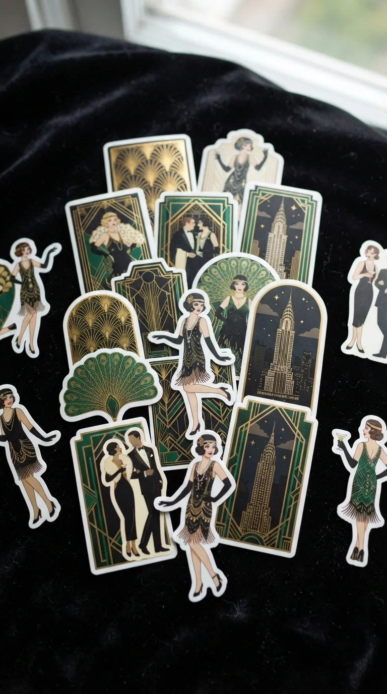 Art Deco Glamour Scene Stickers