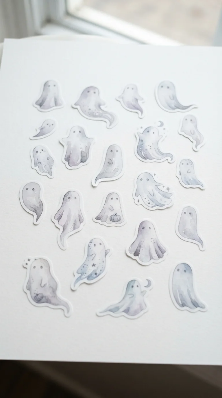 Artistic Watercolor Ghost Stickers