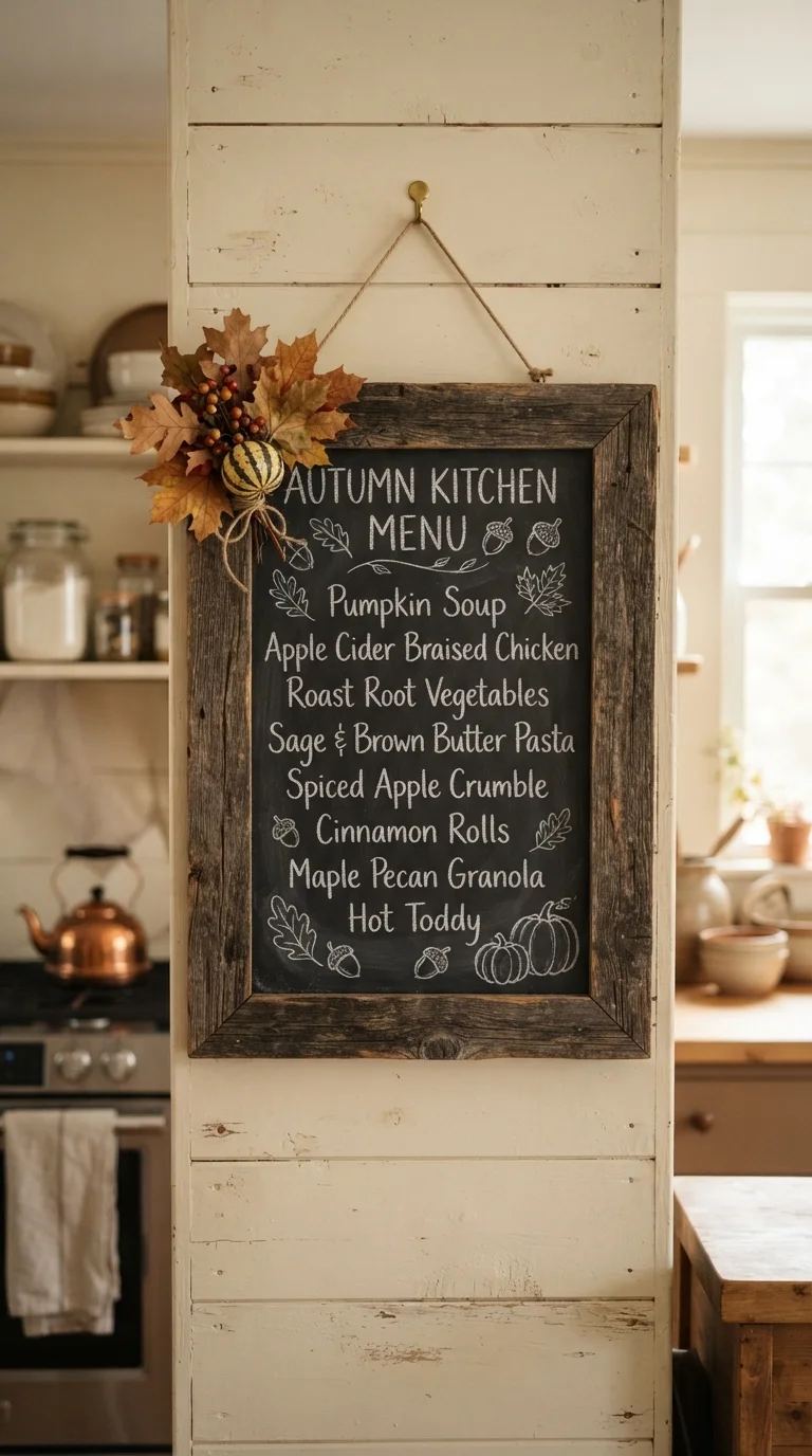 Chalkboard Menu with Fall Recipes