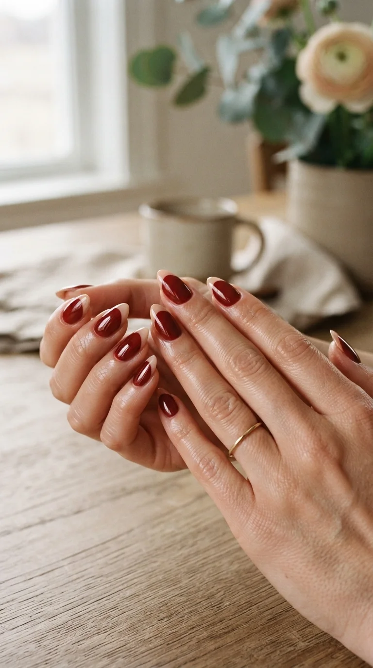 Classic French Tip with Red Base