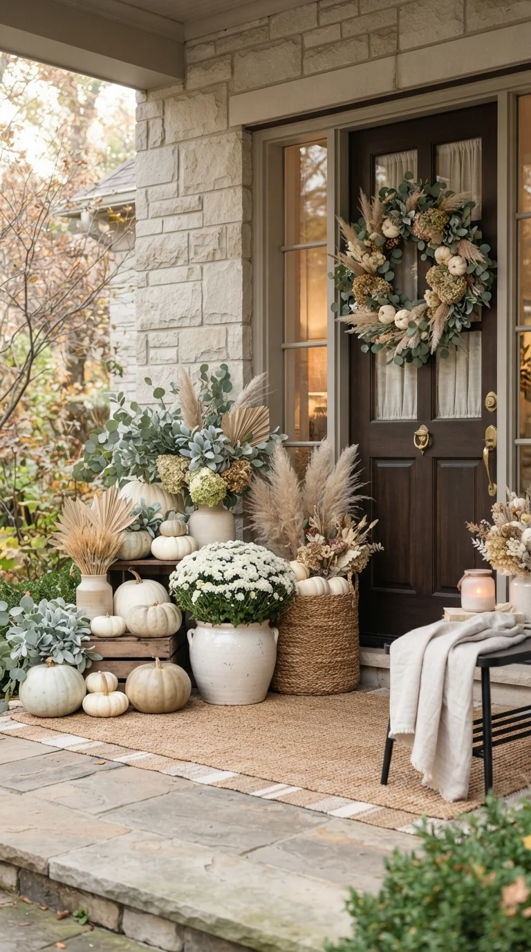 Elegant Neutral Fall Porch Tones