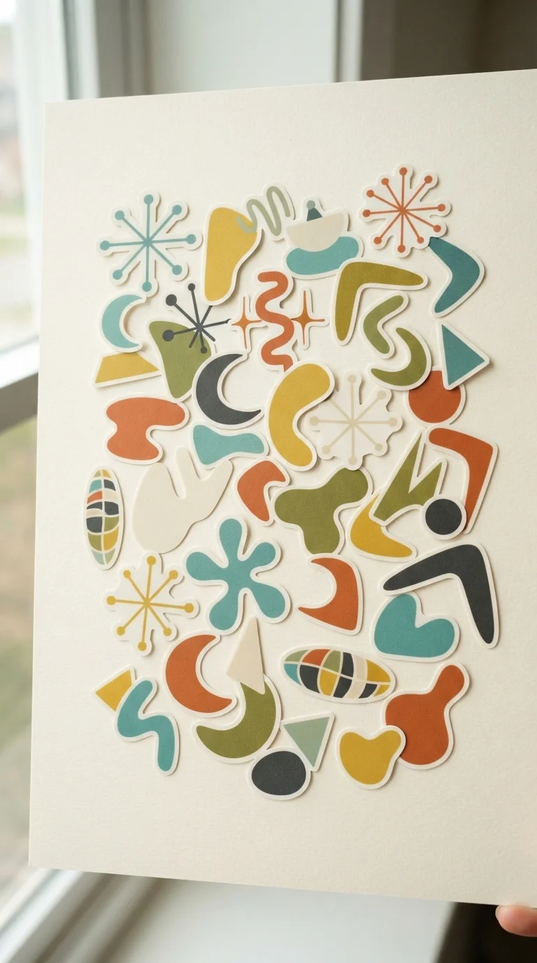 Mid-Century Modern Shapes Stickers