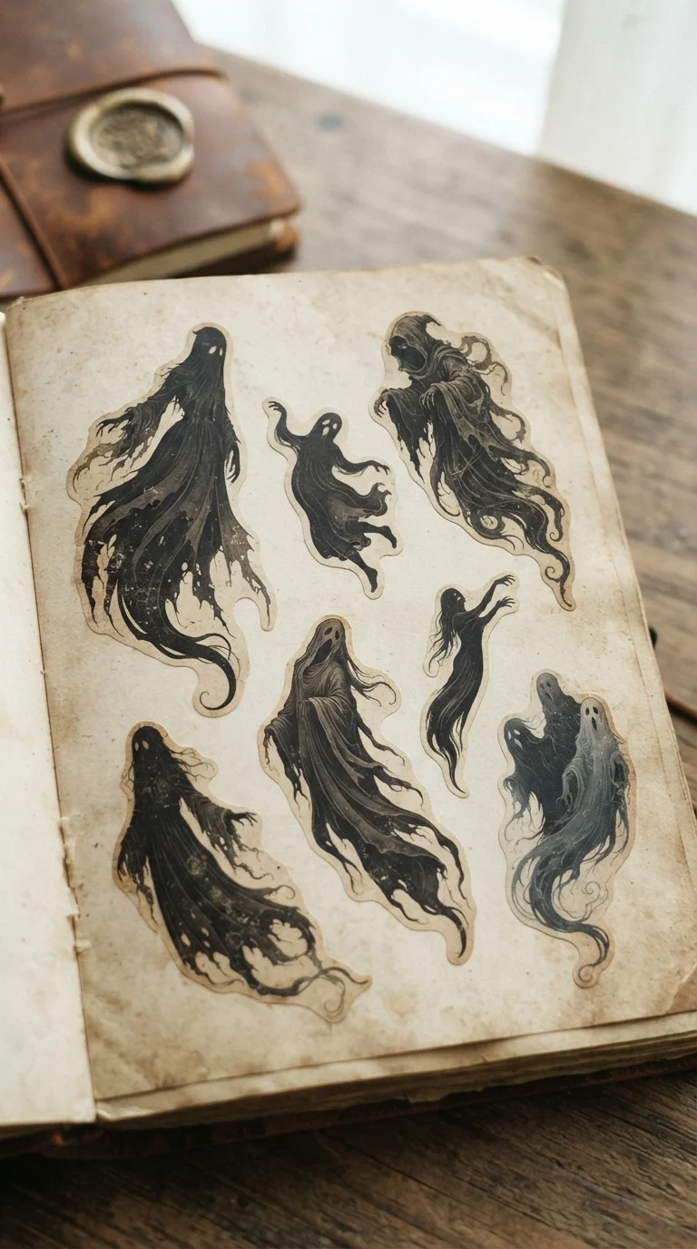 Old-School Spooky Silhouette Stickers