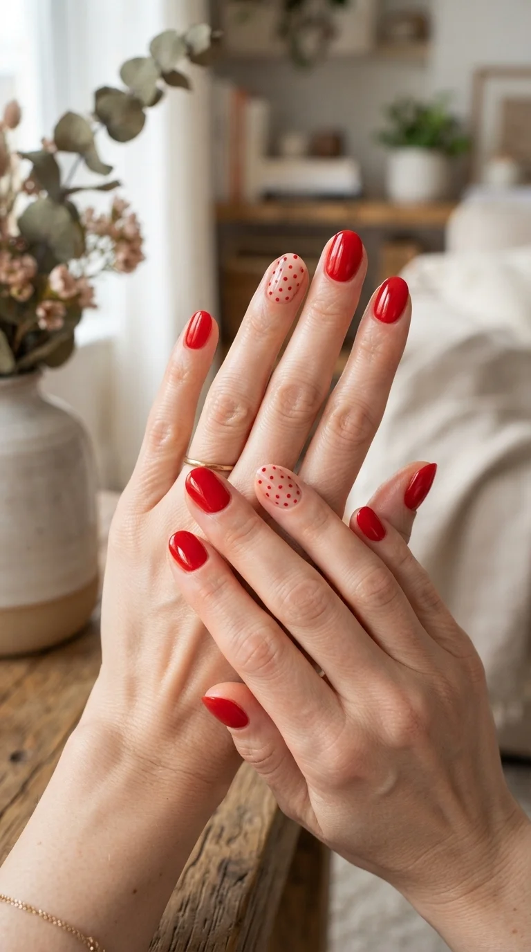 Playful Polka Dot Accent Nail