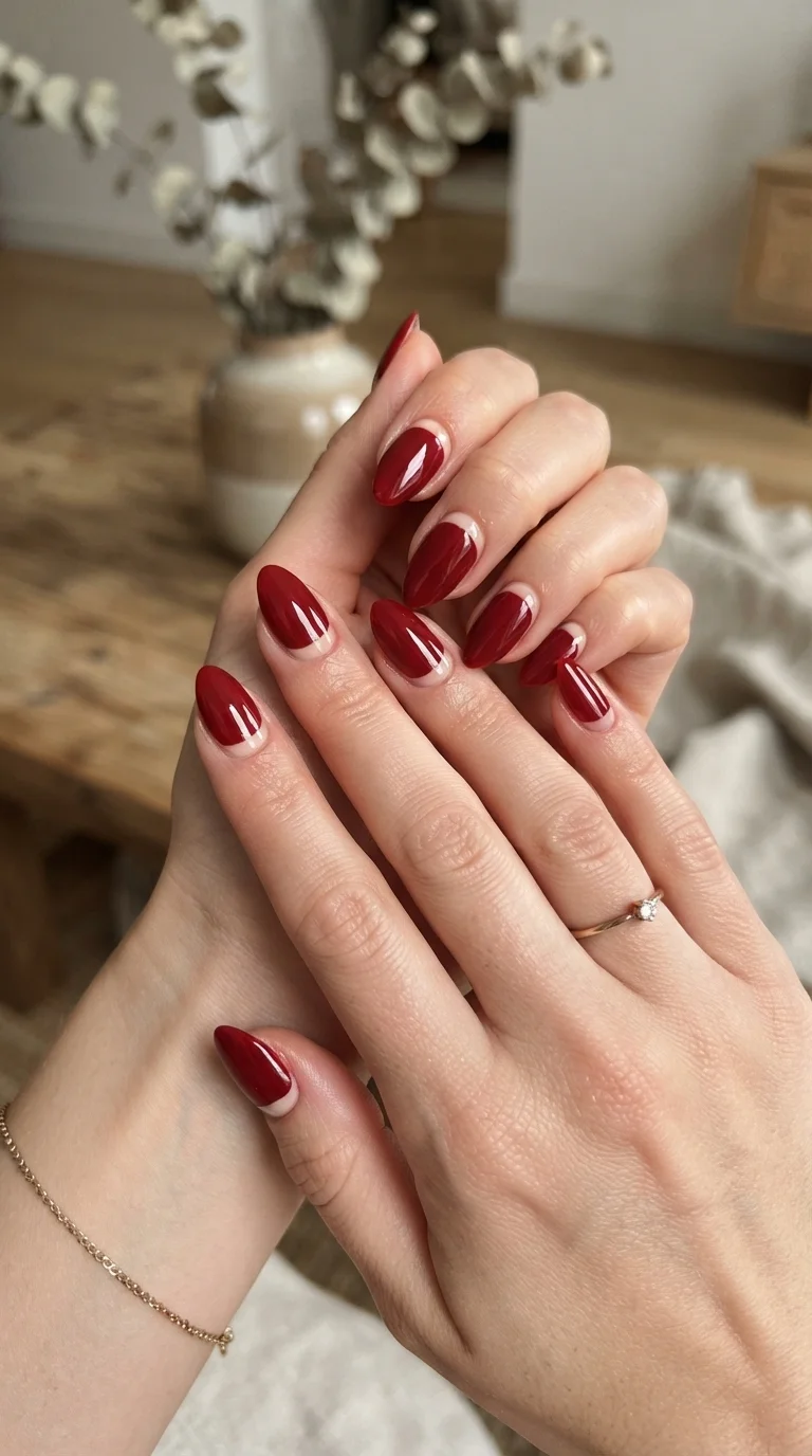 Reverse French with Nude Crescent