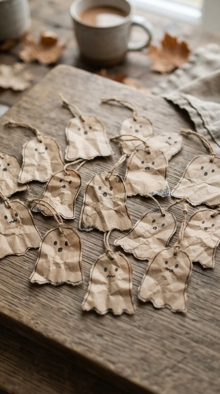 Rustic Paper Bag Ghost Decals