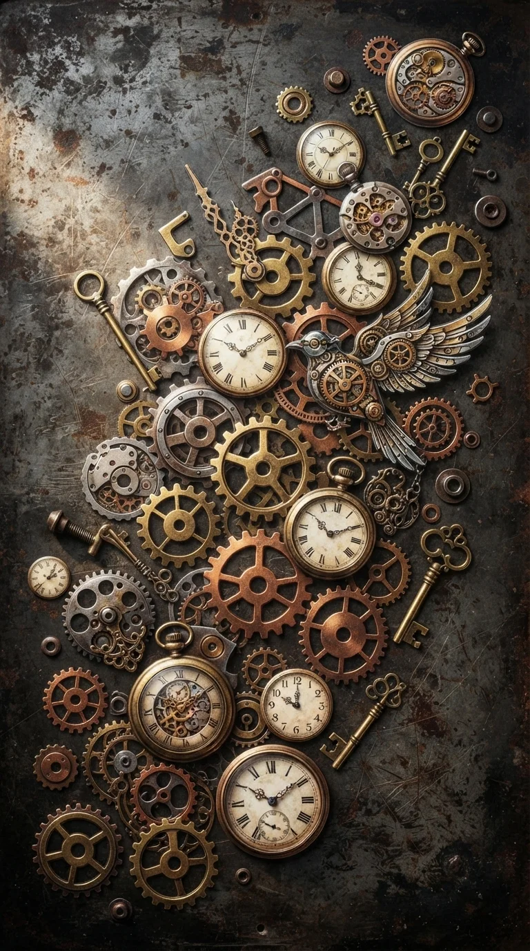 Steampunk Gears and Clockwork Stickers