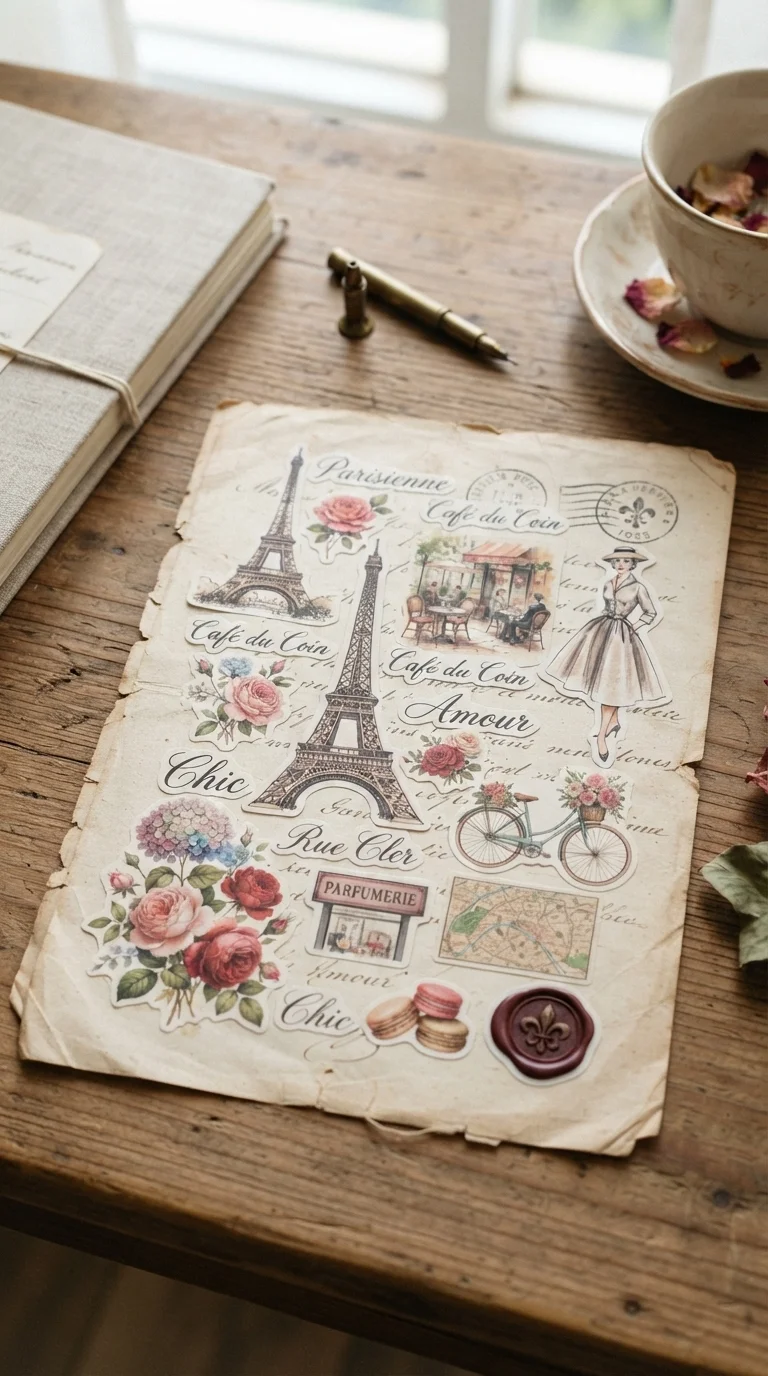 Vintage Parisian Chic Stickers
