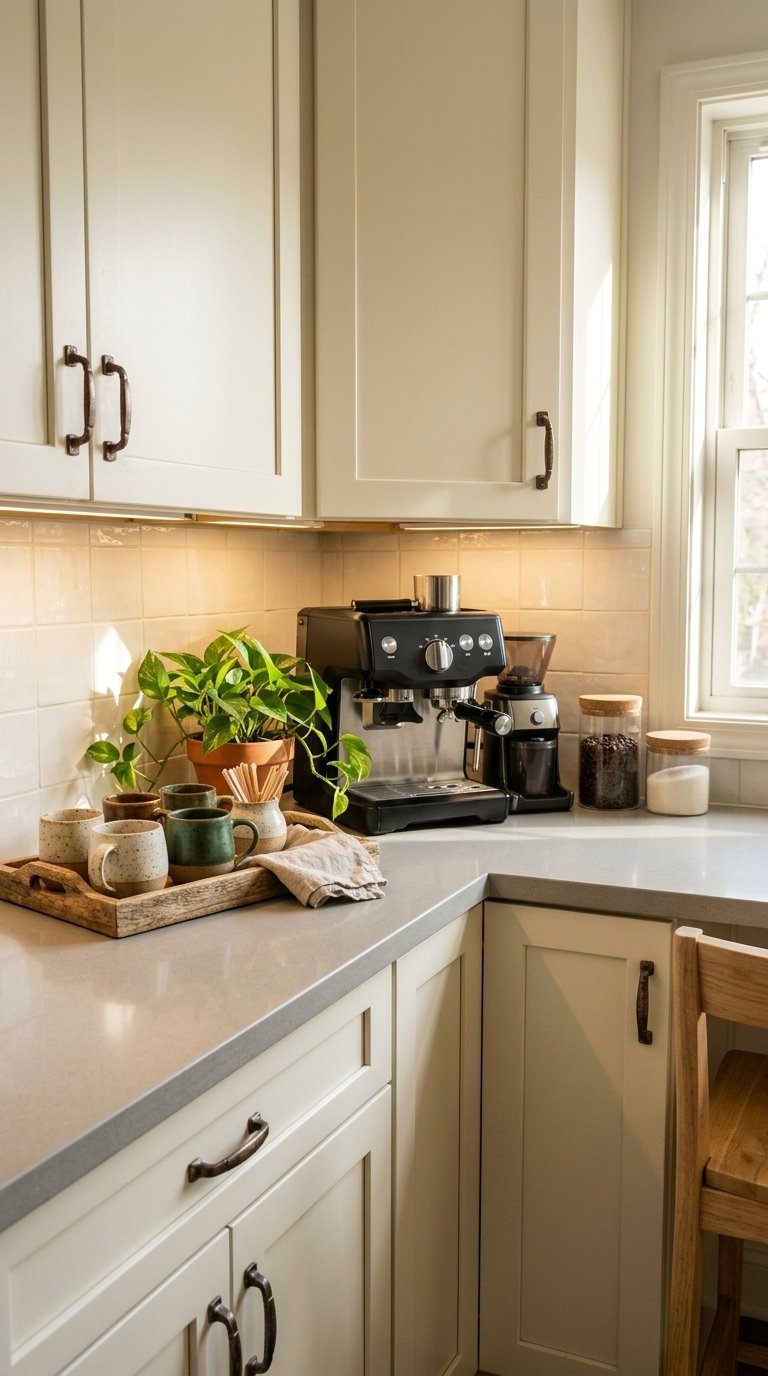 10 Small Coffee Bar Ideas for Empty Kitchen Corners