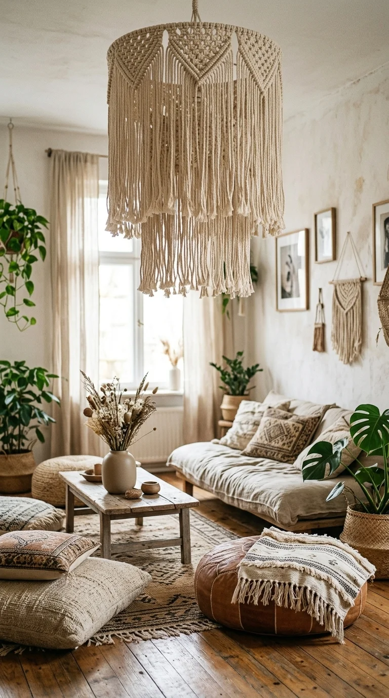 Bohemian Macrame Fringe Pendant