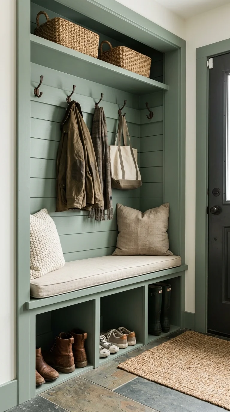 Built-In Bench with Shoe Storage