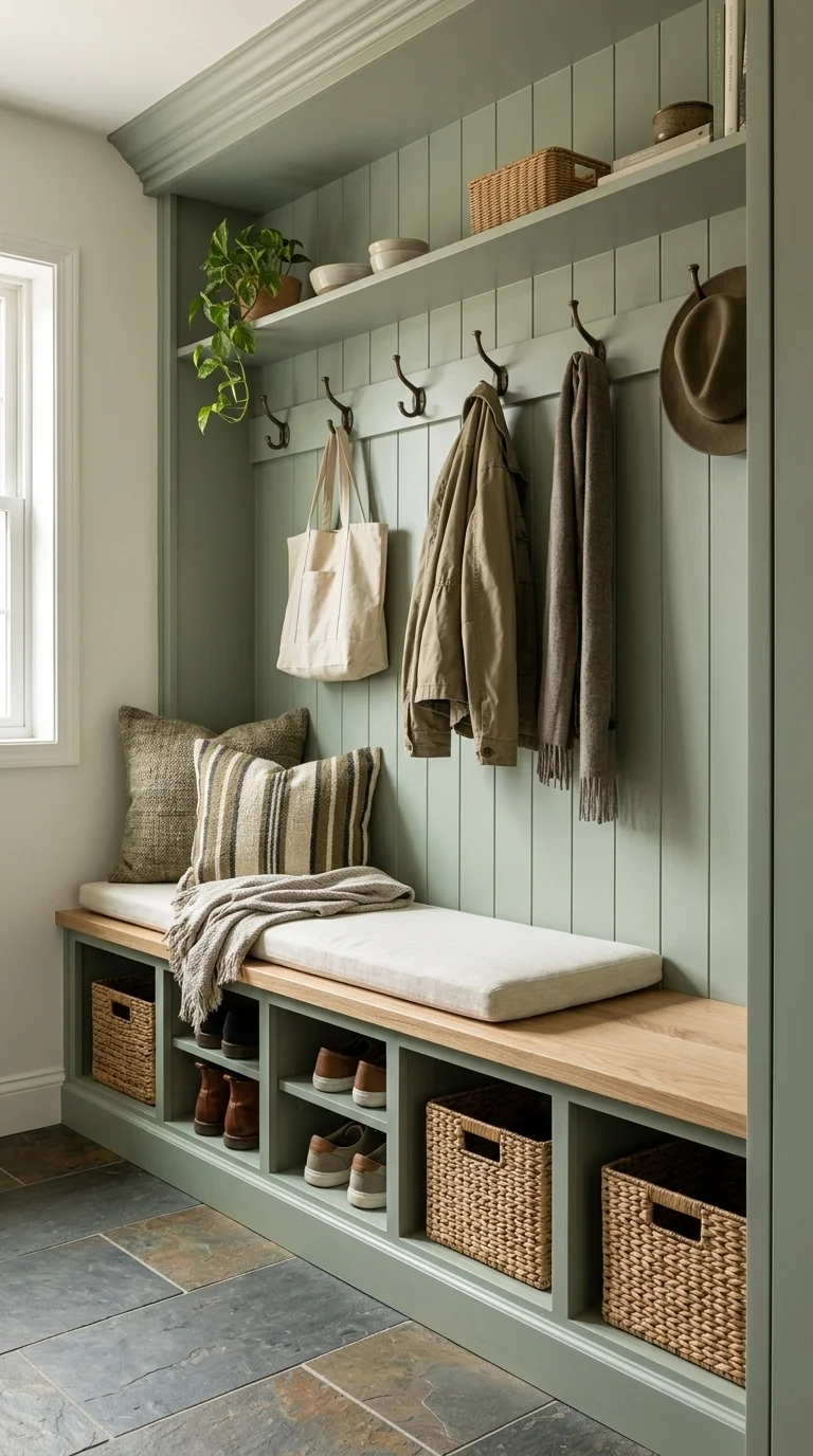 Classic Built-in Bench with Cubbies
