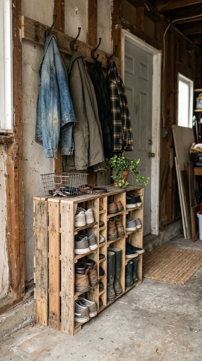 DIY Pallet Shoe Rack