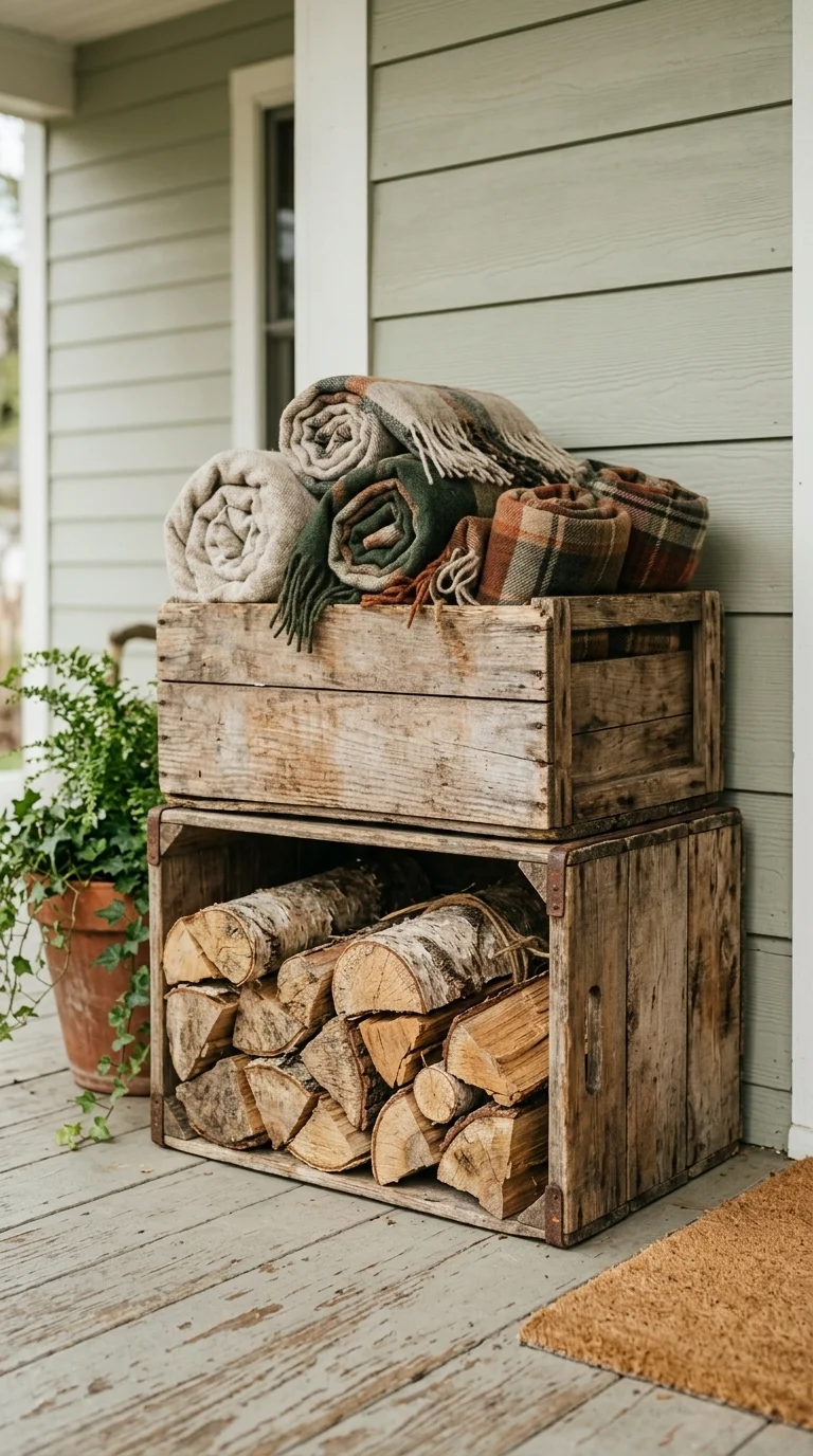 DIY Rustic Wooden Crate Storage