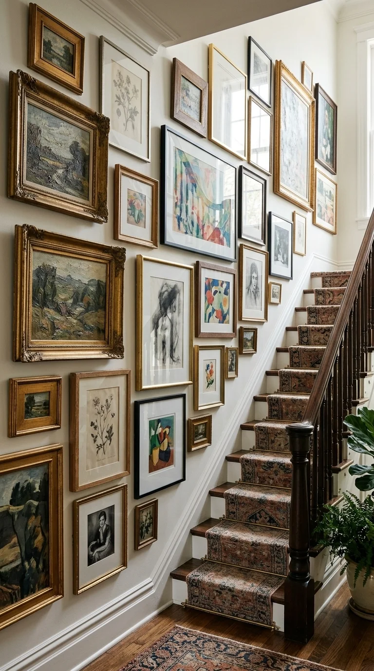 Eclectic Art Collection Staircase