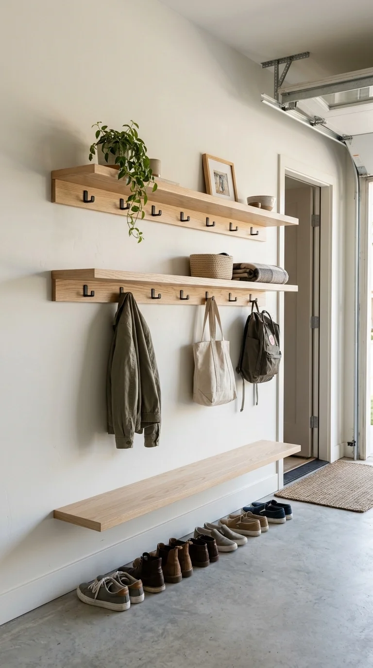 Floating Shelves with Hooks