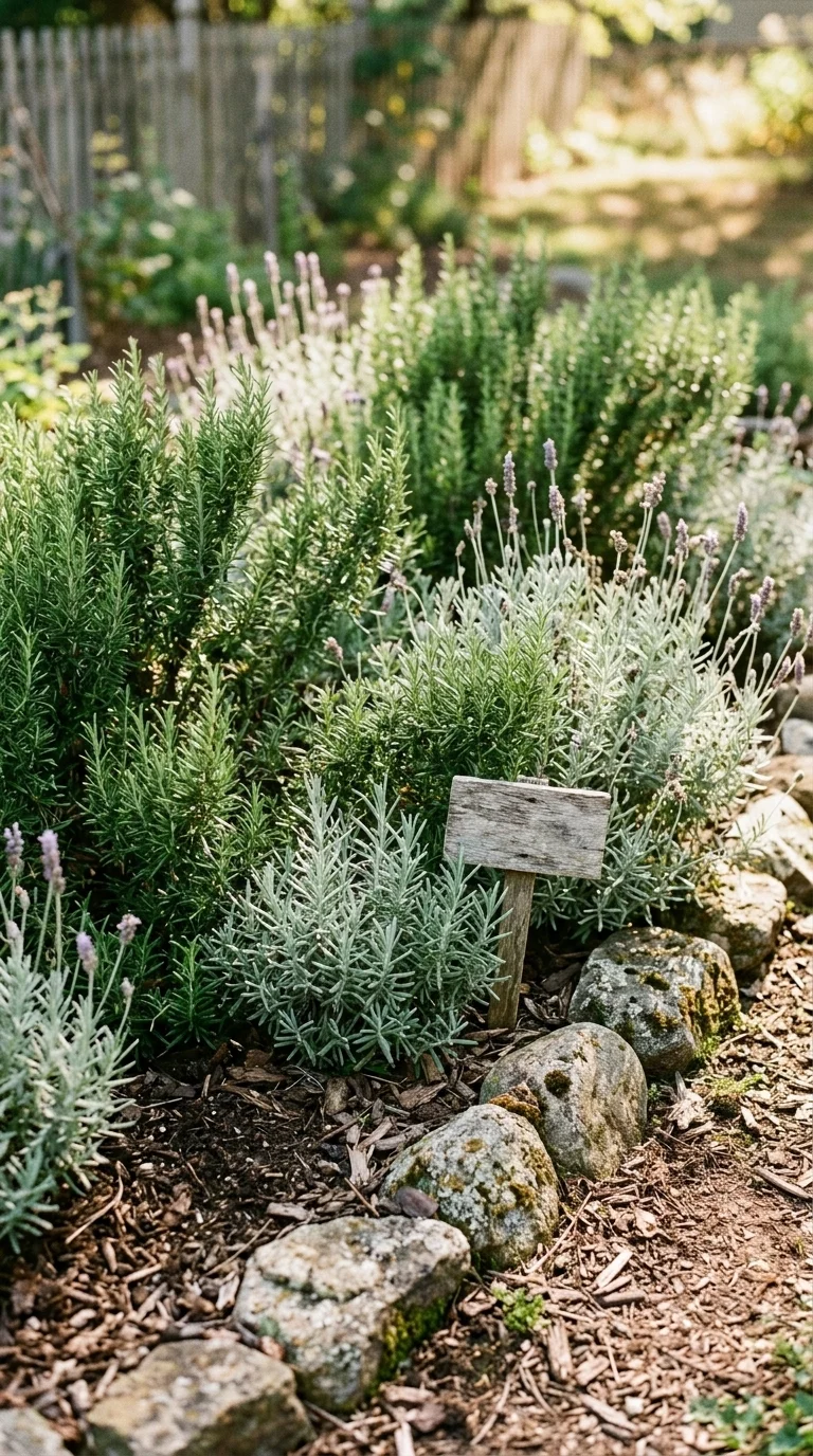 Fragrant Herb Garden with Rosemary and Lavender