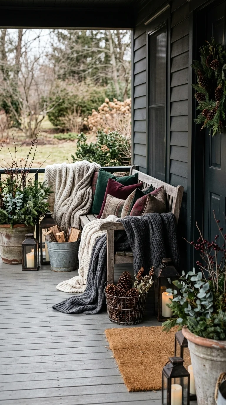 Layered Textiles for Ultimate Porch Warmth